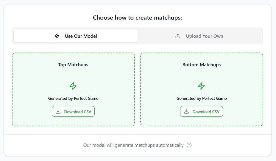 Create Matchups